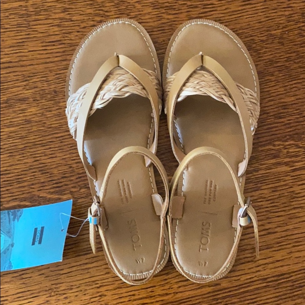 Toms Lexie Leather Braided Sandals
